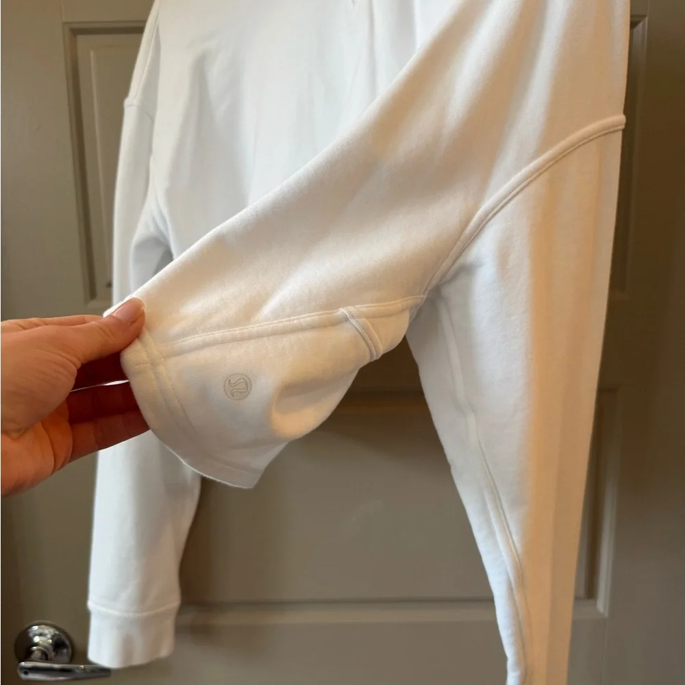 Lululemon cropped all yours hoodie -white - Picture 2 of 6